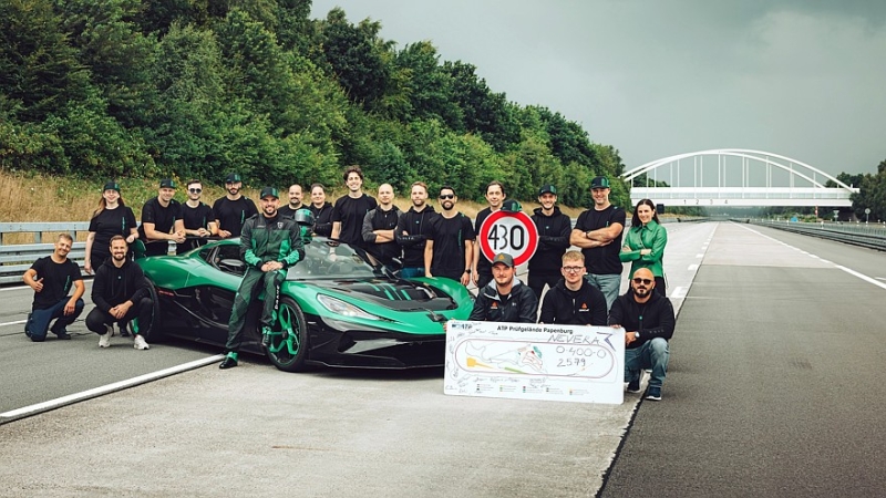 1,72 c до «сотни» и два десятка других новых рекордов от суперкара Rimac Nevera R