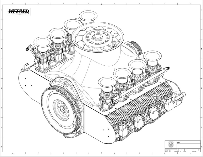 В США разработали новый 8-цилиндровый оппозитный мотор с воздушным охлаждением