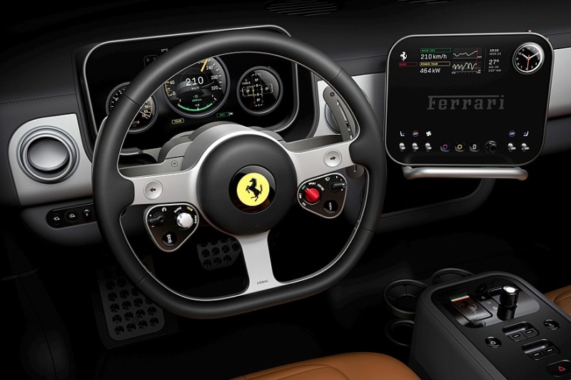 Электромобиль Ferrari получил имя Luce и неоклассический интерьер в стиле техники Apple